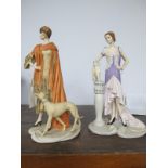 Coalport Roaring Twenties Resin Figures 'Kitty' and 'Phoebe' both 28cm high, boxed (2).