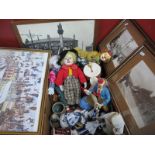 Figures of Clowns, photographs of Middlewood Road, Hillsborough, Terry Gorman print:- One Box.