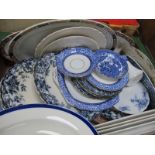 Royal Albert, Clinton, Meakin, other pottery mainly blue and white:- One Box.