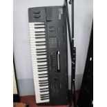 Yamaha SY85 Music Synthesizer, (no leads), 101cm wide, plus stand (untested sold for parts only).