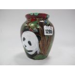 Anita Harris 'Panda' Skittle Vase, gold signed, 13cm high.