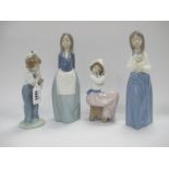Nao Figurines, featuring Young Girls, the tallest 23cm. (4)