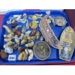 Wade Whimsies, Wade figure of a man in a rowing boat, tortoise, etc:- One Tray.