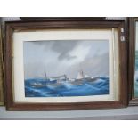 S.S Khartoum, Study of The Steamship at Sea, circa early XX Century, gouache, titled lower left,