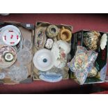 Glassware, pottery, Oriental vases, etc:- Three Boxes.