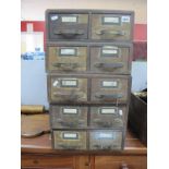 Five Sets of Twin Drawer Office Files, circa 1930's. (5)
