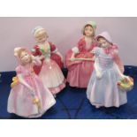 Royal Doulton Wendy HN2109, Valerie HN2107, Babie HN2121, Bo-Peep HN1811. (4)