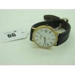 Roamer; A 9ct Gold Cased Gent's Wristwatch, the signed white dial with black Roman numerals,