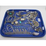 Assorted Costume Jewellery, chains, pendants, bangles etc :- One Tray