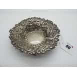 A Decorative Hallmarked Silver Dish, Sheffield 1898, of textured pierced design, approximately 12.