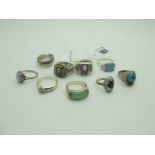 Modern "925" and Other Stone Set and Other Dress Rings.