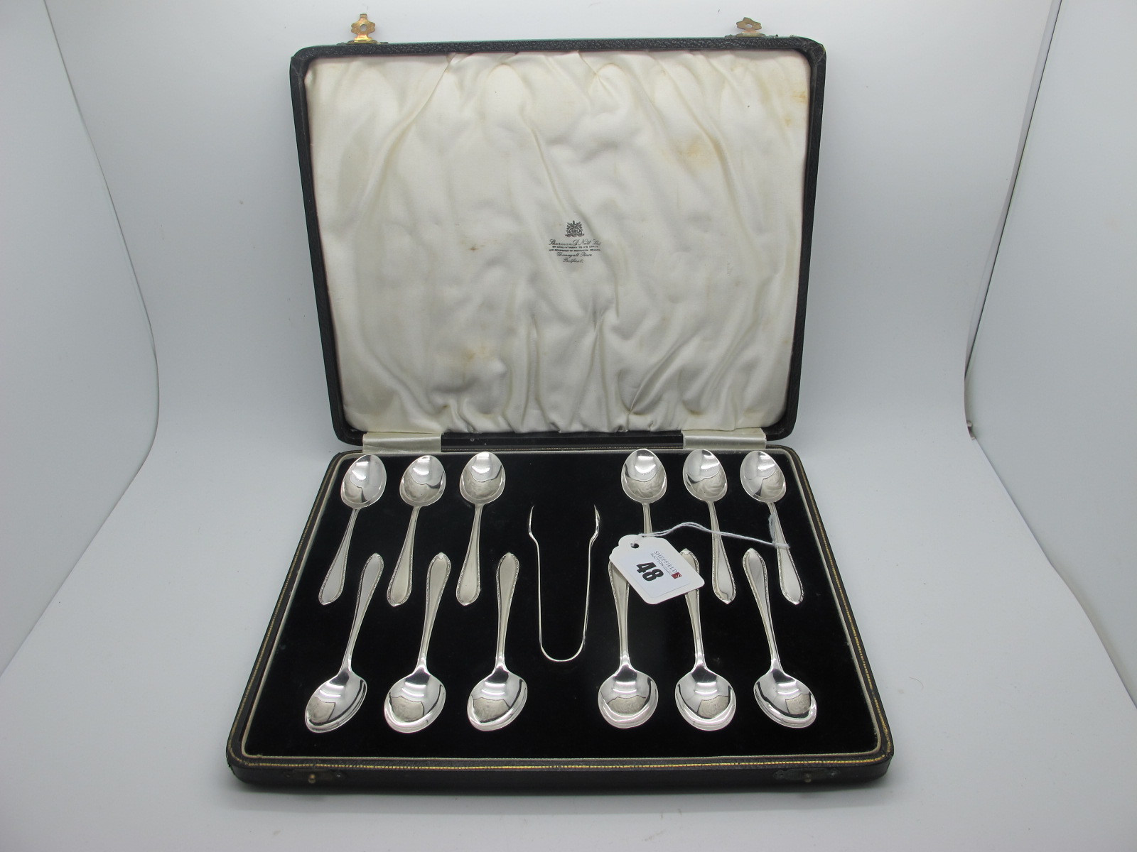 A Set of Twelve Hallmarked Silver Teaspoons, Birmingham 1939, in original fitted case, complete with
