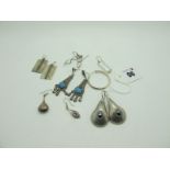 Modern "925" and Other Earrings, including pair stamped "Metin 950" (some odd).