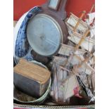 Banjo Barometer, model ships, jardiniere, Bible, etc:- One Box,
