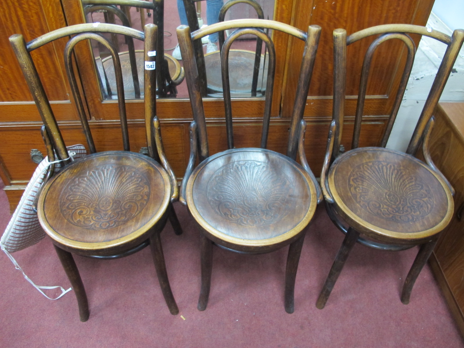 Three Polish Bentwood Cafe Chairs, circa 1920's
