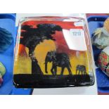 Caithness Glass The Collection Sara P. Safain Sandcast, collection Elephants, etched on base,
