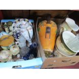 A Wash Jug, Austrian vase, pottery and China trinkets, etc:- Two Boxes.