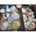 Aynsley. Coalport 'Junetime', Royal Stafford, sunflower trios, Edwardian teaware, etc:- Two Boxes