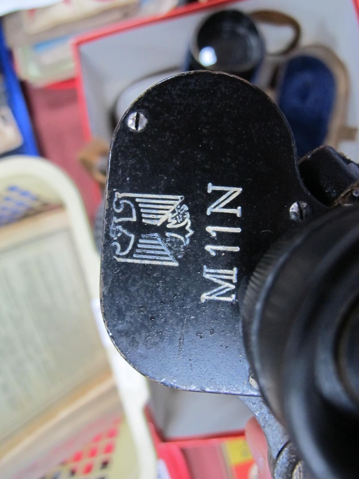 Carl Zeiss D.F 6 x 42 Binoculars, bearing white Prussian Eagle stamp & M11N. Lumiere Paris - Image 2 of 3