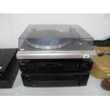 Mitsubishi DP-780 Turntable, Sony ST-S370 Tuner and Denon AVR-1604 surround receiver (damage to