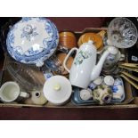 Hornsea - tea pot, storage jars, pressed glass, salad bowls, servers, etc:- One Box.