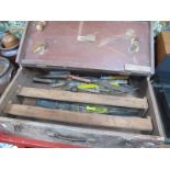 Joiners Tool Chest, with tools, file, screwdrivers, etc.