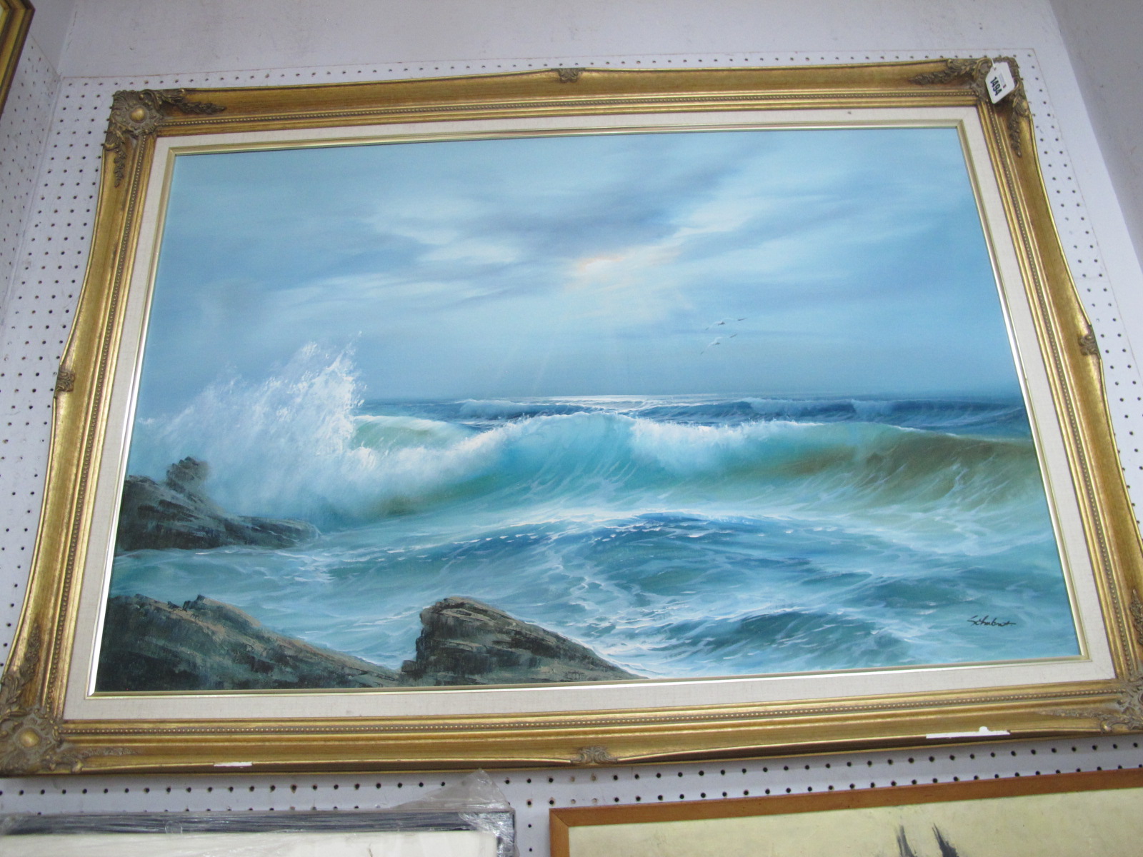 Schubert, Seascape, oil on canvas, signed lower right, 60 x 90cm.