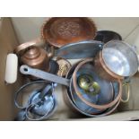 Copper Pans, Exo Kettle, etc:- One Box