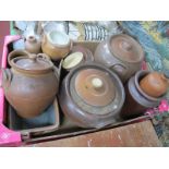 Stoneware Casseroles, jars, etc:- One Box.