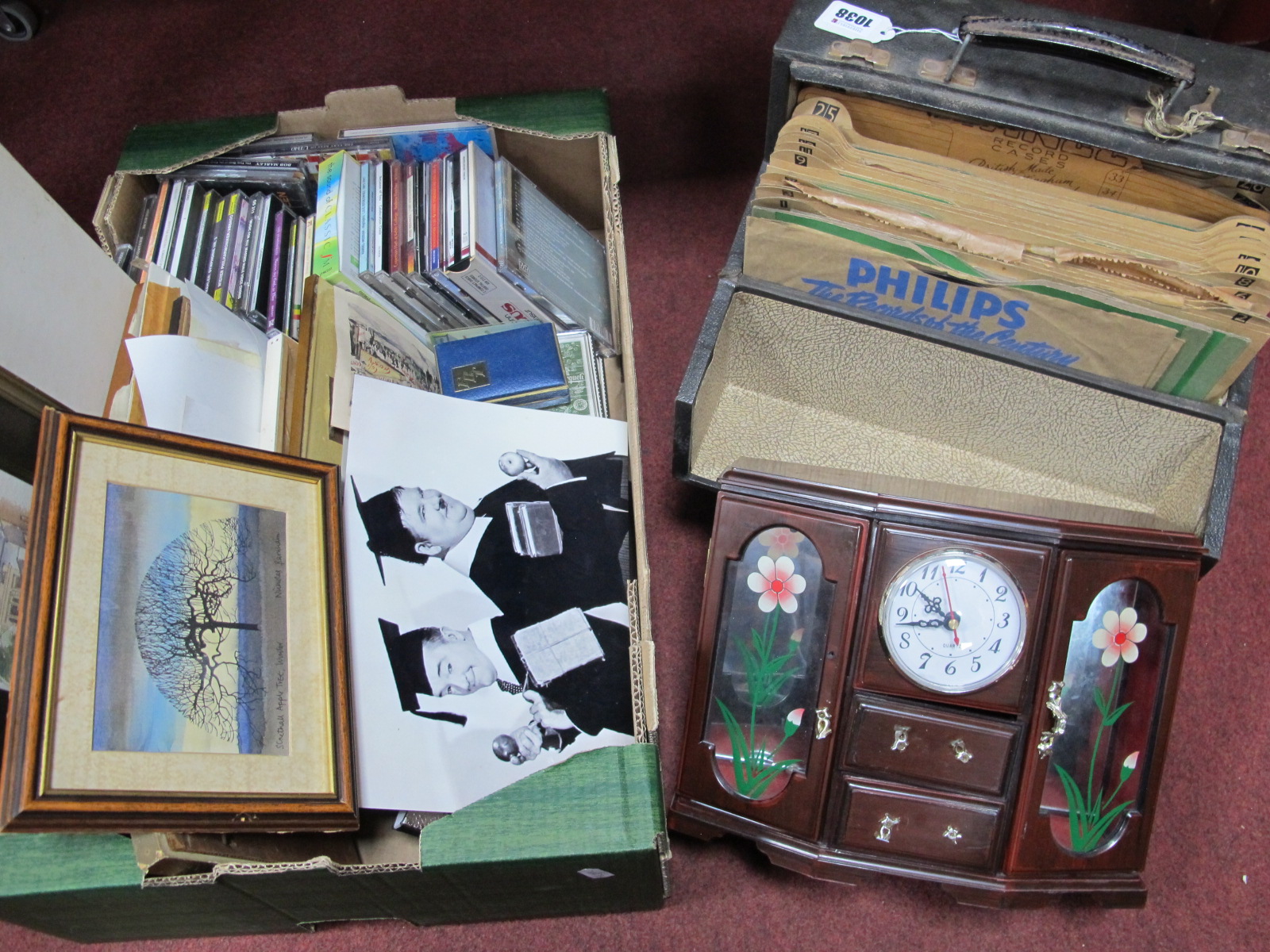 CD's, Jewellery Box, prints, State of the Sea carp, playing cards, etc:- One Box plus Case of