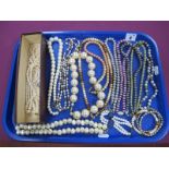 Honora and Other Modern Freshwater Pearl Bead Necklaces, imitation pearls etc :- One Tray