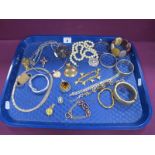 Italy Milor Graduated Necklace, stamped "925" and similar hoop earrings, together with assorted