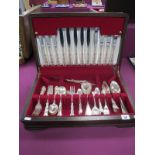 A Decorative Part Canteen of Plated Cutlery, in fitted canteen case with further assorted plated