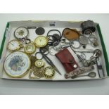 Modern Pocketwatches, Stratton powder compact, napkin ring, penknives, scissors, pendant watches,