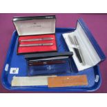 Sheaffer, Parker and Other Pens, boxed :- One Tray