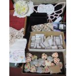 Empty Jewellery Display Boxes, mirrors, necklace stand, sequin evening purse, handkerchiefs, scarf