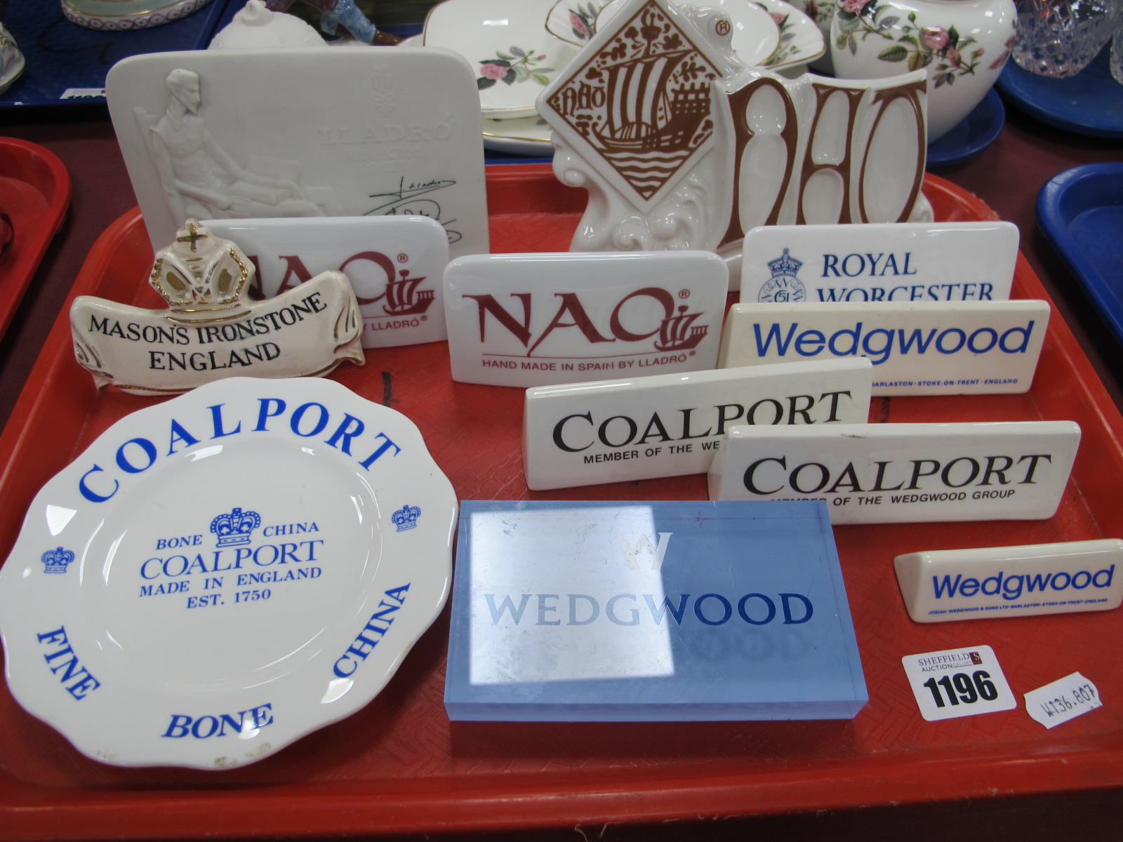 Ceramic Advertising Shop Display Signs, Lladro 14.5cm wide, Mason's Ironstones, Coalport, Nao,