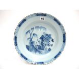 A Late XVIII Century Tin Glazed Pottery Charger, of circular form, painted in blue with a tree and