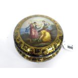 A Dresden Porcelain Circular Powder Bowl and Cover, painted with classical maidens with garlands