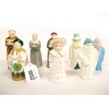 Eight Modern Royal Worcester Porcelain Candle Extinguishers, to include; Monk, Cardinal Wolsey,