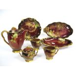 A Collection of Carlton Ware Pottery Rouge Royale, all decorated in the Spiders Web pattern