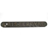 Railwayana; A Station Sign 'Laisterdyke', 91cm long.