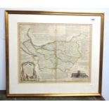 AFTER EMANUELLE BOWEN (1694-1767) An Accurate Map of the County Palatine of Chester, hand coloured