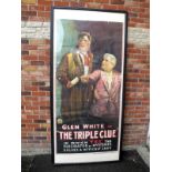 A Vintage Film Poster, "Glen White in The Triple Clue in which Tex the Elucidator of Mysteries