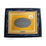 A Wedgwood Pottery Black Basalt Plaque 'The Frightened Horse Plaque', after an original model by