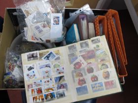 A Collection of World Stamps, in five albums and a plastic tub. Plus four albums of Football
