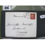 A 1858-79 1d Red Plate 225, on cover cancelled Hastings DE 24 79 with Torquay Receiving CDS DE 25