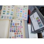 A Collection of World and G.B Stamps, includes 1988 G.B year book with stamps. Four albums of