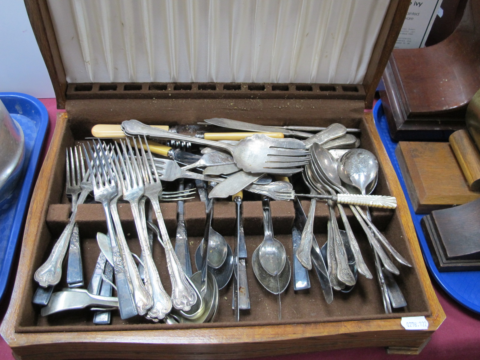 An Oak Canteen of Plated Cutlery.