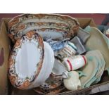 Wedgwood 'Beryl' Dinner Ware, Shorter fish plates plus server, Wade, etc:- One Box.